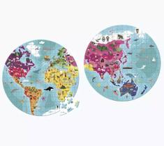 Maleta Quebra-cabeça Mapa Mundi dupla face 208 peças Maleta Quebra-cabeça Mapa Mundi dupla face 208 peças