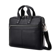 Maleta Samsonite Classic Leather Slim - Preta - 1,6 kg