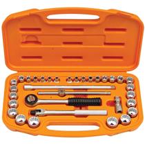 Maleta Soquetes Acessórios 3/8" Milímetros Polegadas - 33 Peças Tramontina PRO