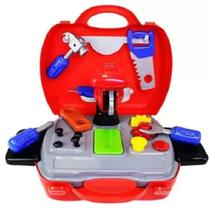 Maleta Workshop Jr Construtor com 16 Itens Vermelho Multikids