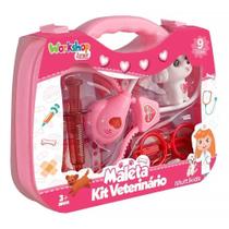 Maleta Workshop Jr Veterinária com 9 pçs Rosa BR2007 - Multikids