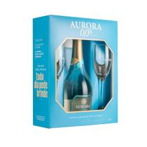 Maleta Zero Álcool Branco com 2 taças Aurora 750 ml