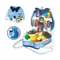 Maletinha Alça Mini Brinquedo Kitchen 18 Peças Acessorios Com Panela