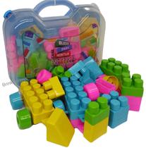 Maletinha Case Bloco Montar e Encaixar 39 Peças Grandes Para Bebê Educativo