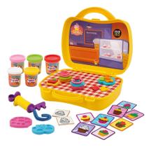 Maletinha Fábrica De Cupcake Super Kit Massinha Acessórios Amarelo