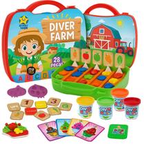 Maletinha Fazendinha Divertoys com Massinha e Moldes 28 Peças Infantil