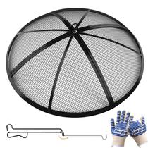 Malha de aço de 30 polegadas com luvas Fire Pit Screen Baitedelai Malha de aço de 30 polegadas com luvas Fire Pit Screen Baitedelai