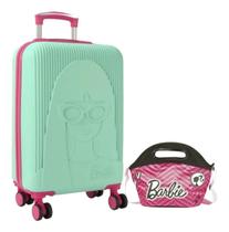 Malinha Barbie Mala Escolar Rígida 4 Rodinhas 360 Lancheira Verde Malinha Barbie Mala Escolar Rígida 4 Rodinhas 360 Lancheira Verde