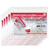 Malote Cristal Ziper 238X183mm Multiuso Dac 5 Unidades