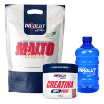 Maltodextrina 1kg + Creatina 150g + Galão de Água 1 Litro Academia
