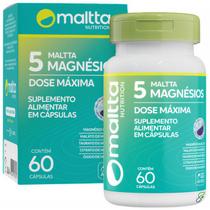 Maltta 5 magnésios dose máxima quelato + malato + taurato + citrato + óxido 60 cápsulas - maltta nutrition