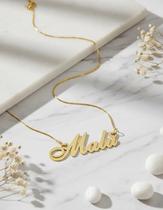 Malu colar de nome folheado a ouro 18k