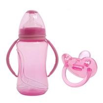 Mamadeira 330 Ml E Chupeta Soft Silicone Rosa 6M+ - Kuka