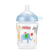 Mamadeira Anticólica de Bico Largo 180ml Azul Nuby