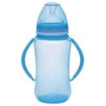 Mamadeira Aquarela Big Com Alça 330ml Bico Orto Azul Kuka