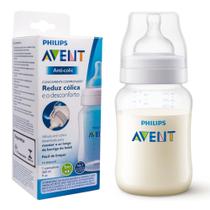 Mamadeira Avent anti-cólica transparente260ml 1m+ Mamadeira Avent anti-cólica transparente260ml 1m+