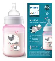 Mamadeira Avent Anticólica 260ml Classic 1m+ Rosa Ovelha