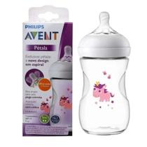 Mamadeira Avent Pétala Anti-cólic 260ml 1m+ Philips Decorada unicórnio