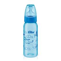 Mamadeira Azul Divertida Bico Silicone 240ml Tam.2 - Lillo