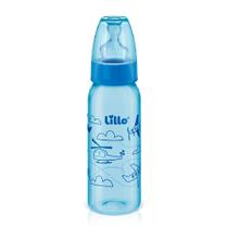 Mamadeira Azul Divertida Bico Silicone 240ml Tam.2 - Lillo Mamadeira Azul Divertida Bico Silicone 240ml Tam.2 - Lillo
