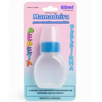 Mamadeira Azul ou Rosa Chuquinha Bebê Mini Pequena 60 ML Pepeta