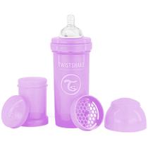 Mamadeira Bebê Bico de Silicone +2 Meses Infantil 260ml Antivazamento Com Recipiente Leite em Pó 100ml Mixer Twistshake - Prime Baby