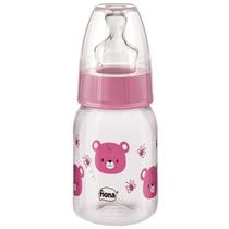 Mamadeira Bebê Com Bico Silicone Macio Anatômico Tampa Anti-Vazamento 120mL +0 Meses Urso Fiona