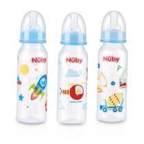 Mamadeira bebe estampada bico normal 240ml - nuby