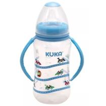 Mamadeira Big Natural c/ Alça 330ml Ortodôntico Azul - Kuka