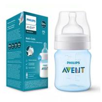 Mamadeira Clássica Com Válvula Anticólica 125ml Azul - Bico Fluxo 1 - Anti-Colic - Philips Avent - SCY121-08