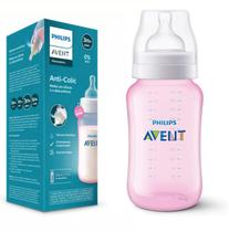 Mamadeira Clássica Com Válvula Anticólica 330ml Rosa - Bico Fluxo 3 - Anti-Colic - Philips Avent - SCY121-11 Mamadeira Clássica Com Válvula Anticólica 330ml Rosa - Bico Fluxo 3 - Anti-Colic - Philips Avent - SCY121-11