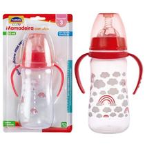 Mamadeira Com Alça Bico Redondo Em Silicone 330mL Com Sistema Anticólica - Plasútil Baby