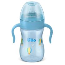Mamadeira Com Alça Evolution Primeiros Passos Azul 240ml Lillo