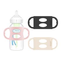 Mamadeira com alças de silicone Dr. Brown's Milestones, pacote com 4 m+3 Mamadeira com alças de silicone Dr. Brown's Milestones, pacote com 4 m+3