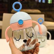 Mamadeira de água bebê com palha 300ML Baby Sippy Cup Baby Bo Mamadeira de água bebê com palha 300ML Baby Sippy Cup Baby Bo