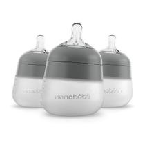 Mamadeira de bebê NANOBÉBÉ Flexy Silicone Anticólica, 150 ml, pacote com 3 Mamadeira de bebê NANOBÉBÉ Flexy Silicone Anticólica, 150 ml, pacote com 3