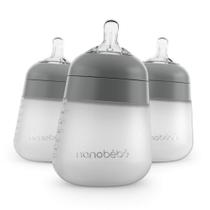 Mamadeira de bebê NANOBÉBÉ Flexy Silicone Anticólica, 270 ml, pacote com 3