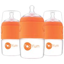 Mamadeira de bebê Opyum 150 ml, pacote com 3 unidades, laranja, fluxo lento Mamadeira de bebê Opyum 150 ml, pacote com 3 unidades, laranja, fluxo lento