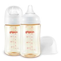 Mamadeira de bebê PIGEON PPSU Nursing Wide Neck, 240 ml, anticólica, pacote com 2 Mamadeira de bebê PIGEON PPSU Nursing Wide Neck, 240 ml, anticólica, pacote com 2