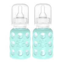 Mamadeira de vidro Lifefactory, pacote com 2 unidades, 4 onças e capa de silicone Mamadeira de vidro Lifefactory, pacote com 2 unidades, 4 onças e capa de silicone