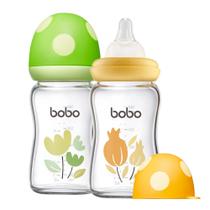 Mamadeira de vidro natural YOHKOH com bico de resposta natural