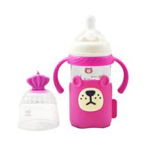 Mamadeira De Vidro Nova Para Bebês 180ml 240ml Com Tampa PP, Capa De Silicone E Canudo Com Bola