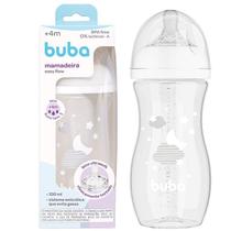 Mamadeira Easy Flow Buba Bico em Silicone Utrasoft 330ml Decorada Anticólica +4m - Buba Baby