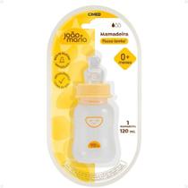 Mamadeira Fluxo Lento Cimed João e Maria Bico de Silicone 0+ Meses 120ml