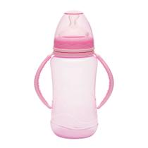Mamadeira Kuka Aquarela Big Ortodôntica com Alça Rosa 330ml