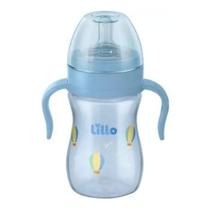 Mamadeira Lillo C/Alça Silicone Redondo Super Evolution Primeiros Passos Azul 240ml