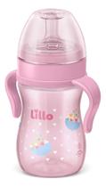 Mamadeira Lillo C/Alça Silicone Redondo Super Evolution Rosa 240ml