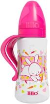 Mamadeira Lillo Design com Alça Coelhinho Cachorrinho Rosa/Azul Menina Menino 300ml N2