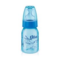 Mamadeira Lillo Divertida Bico de Silicone Ortodôntico Desenhos Sortidos 120ml 0-6 Meses Azul Ref 7221