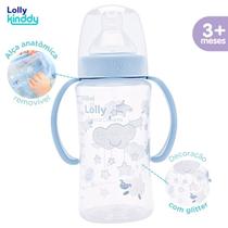 Mamadeira lolly big dreams com alca 350ml silicone orto azul